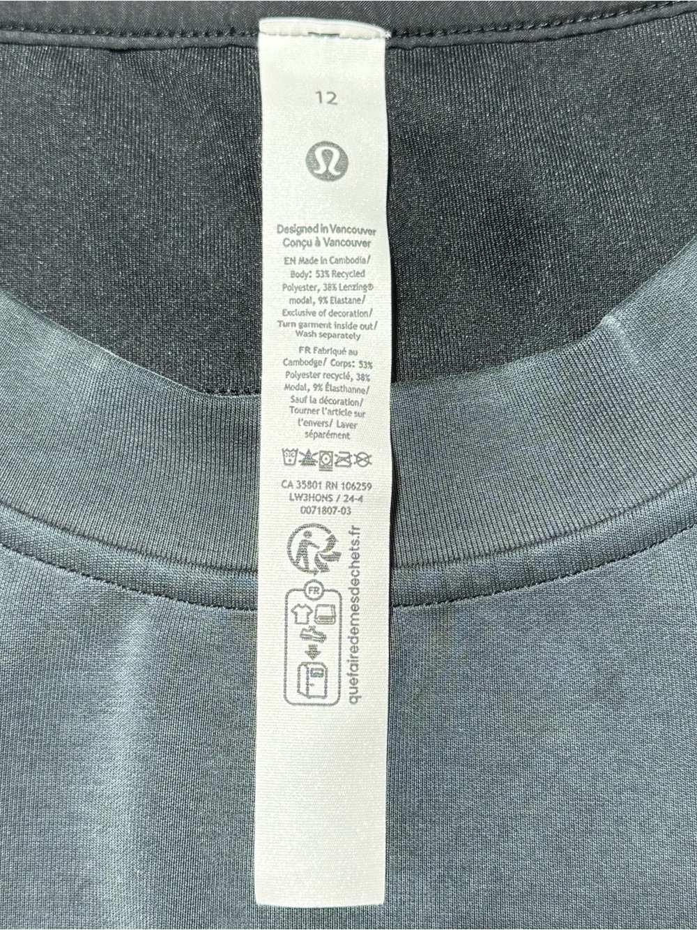Lululemon Softstreme Perfectly Oversized Crop Crew Dark Gray Size 12 - Picture 6 of 6